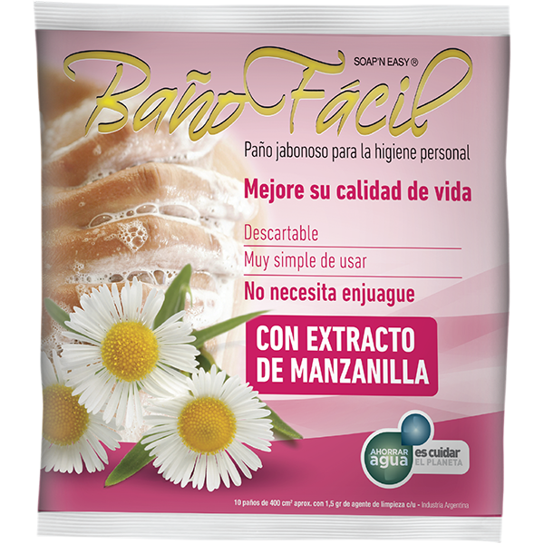 Baño Fácil Paño Jabonoso Para Higiene x10 Unidades