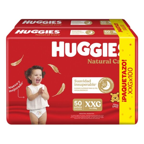 Pañales Huggies Natural Care Todos los talles (M - G - XG - XXG - XXXG)