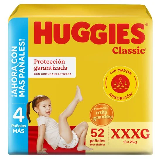 Pañales Huggies Classic Ahorra Pack  Talles( M - G - XG - XXG - XXXG )
