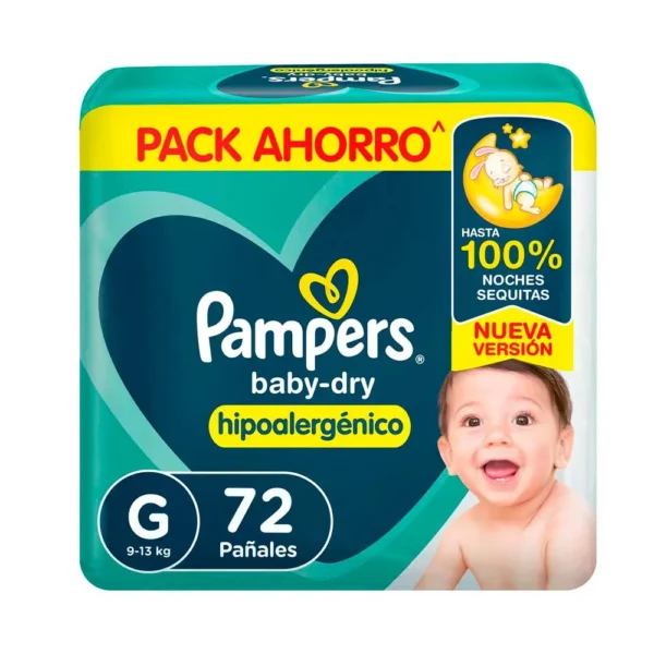 Pañales Pampers Baby DRY Hipoalergénico Talles (M - G - XG - XXG)