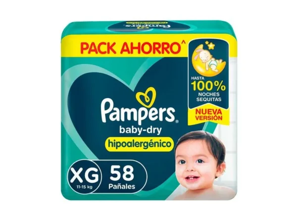 Pañales Pampers Baby DRY Hipoalergénico Talles (M - G - XG - XXG)