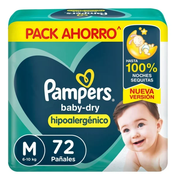 Pañales Pampers Baby DRY Hipoalergénico Talles (M - G - XG - XXG)