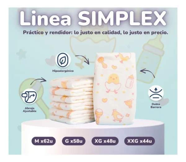 Pañales Descartables Bebé Hipoalergénicos Simplex